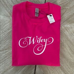 Gildan Hot Pink 'Wifey' Short Sleeve Tee